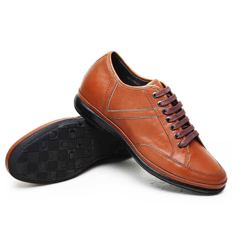 男士内增高鞋 商务休闲 内增高棕色 棕色 商品货号：H52C10K017D【促销】