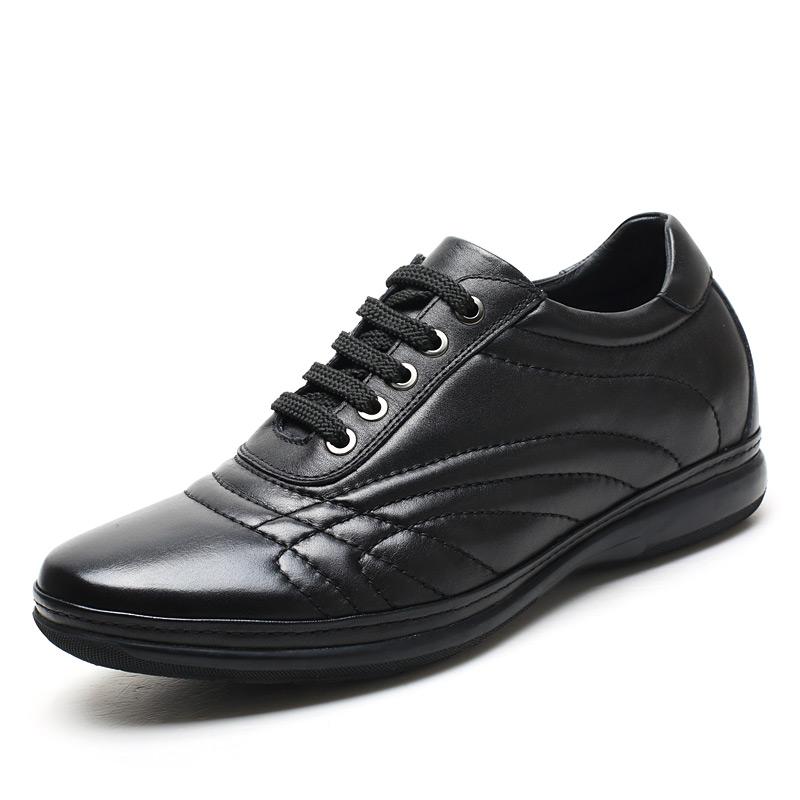 男士内增高鞋 商务休闲 内增高6cm 黑色 商品货号：H52C10K021D【何金昌】