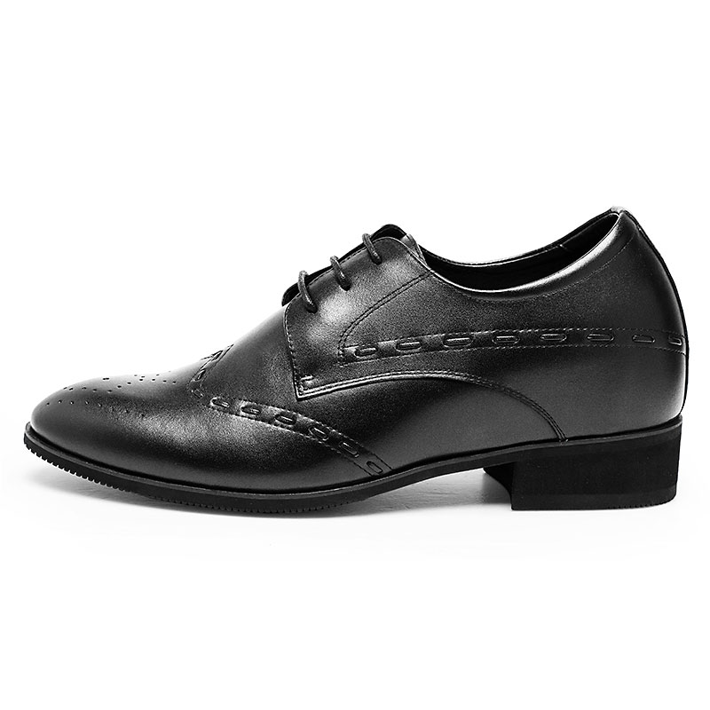 男士内增高鞋 正装鞋 内增高8CM 黑色 商品货号：H52D02K031D【何金昌】