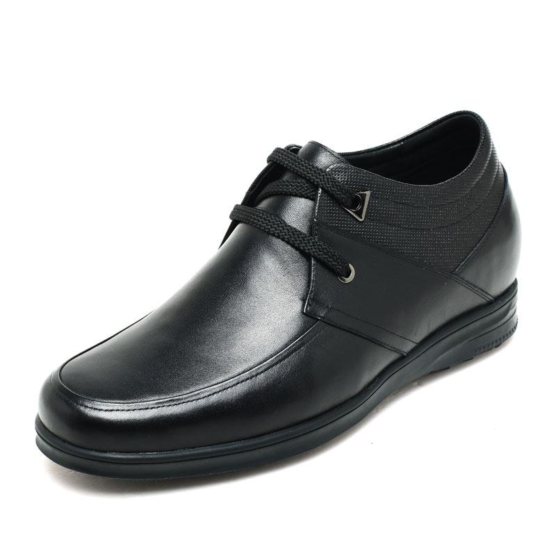 男士内增高鞋 商务休闲 内增高 黑色 商品货号：H52K69N021D【何金昌】