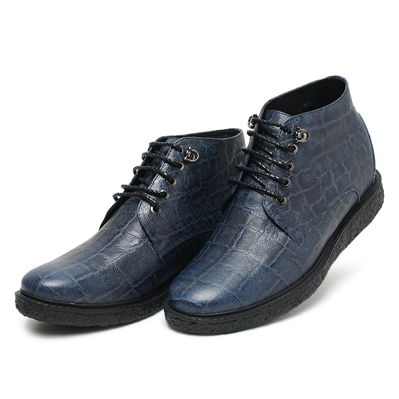 男士内增高鞋 靴子 内增高7CM 蓝色 商品货号：H52B05K023D【何金昌】