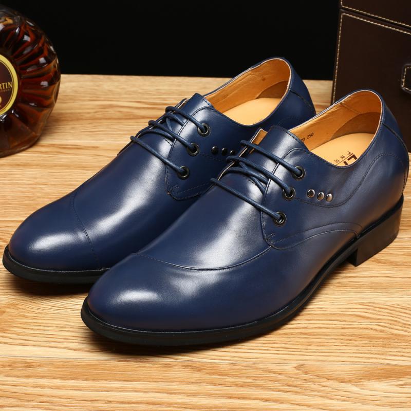 男士内增高鞋 正装鞋 内增高7CM 蓝色 商品货号：L61X70K302D【乐昂】