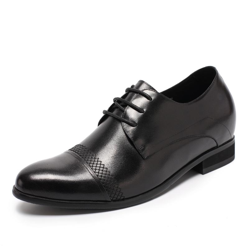 男士内增高鞋 正装鞋 内增高7CM 黑色 商品货号：H61D07K051D【何金昌】