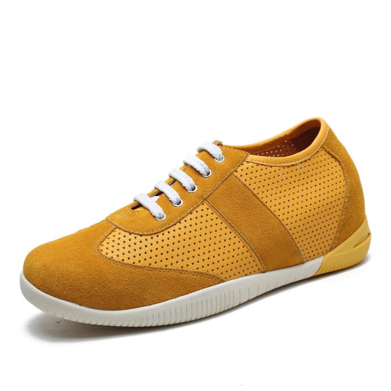 男士内增高鞋 运动鞋 内增高6CM 黄色 商品货号：L61332K031D【乐昂】