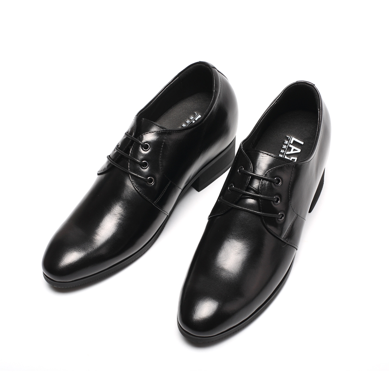 男士内增高鞋 正装鞋 内增高8CM 黑色 商品货号：L61D02K081D【乐昂】