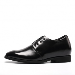 【乐昂】新款正装皮鞋男鞋男士内增高商务皮鞋8CM黑色