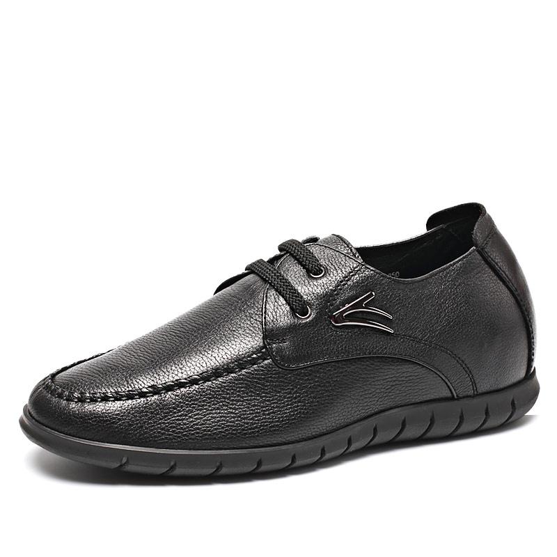 男士内增高鞋 商务休闲 内增高6CM 黑色 商品货号：L62333K202D【乐昂】