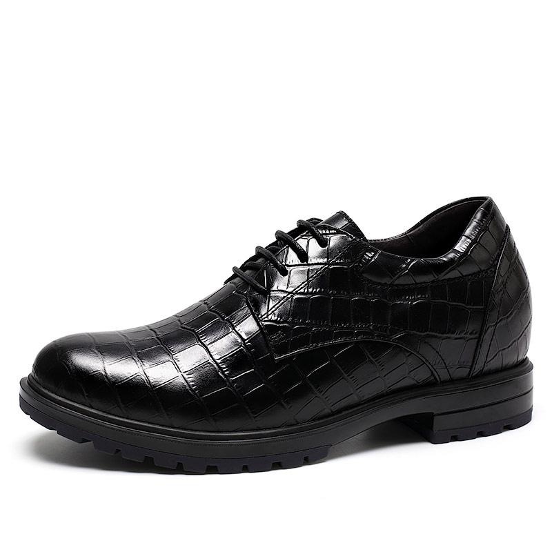 男士内增高鞋 正装鞋 内增高7CM 黑色 商品货号：H62C30K015D【何金昌】