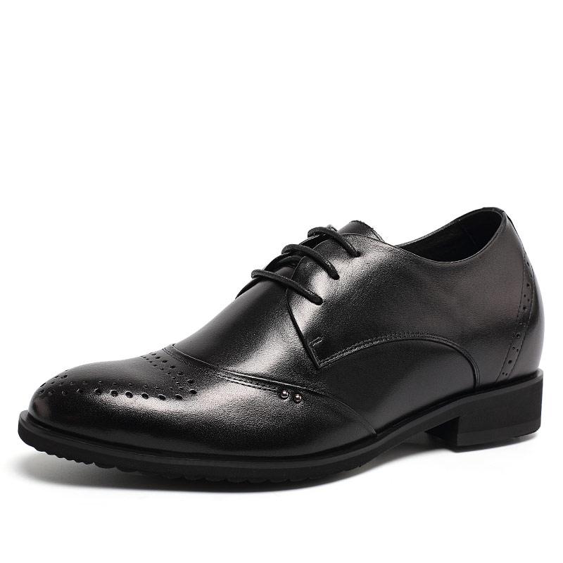 男士内增高鞋 正装鞋 内增高7CM 黑色 商品货号：H62X70K132D【何金昌】