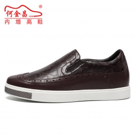 【何金昌】新款布洛克板鞋舒适休闲增高板鞋韩版时尚增高鞋6CM