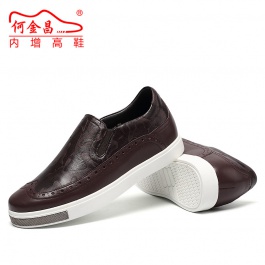 【何金昌】新款布洛克板鞋舒适休闲增高板鞋韩版时尚增高鞋6CM