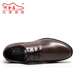 【何金昌】新款内增高正装皮鞋英伦内增高商务鞋增高9厘米棕色