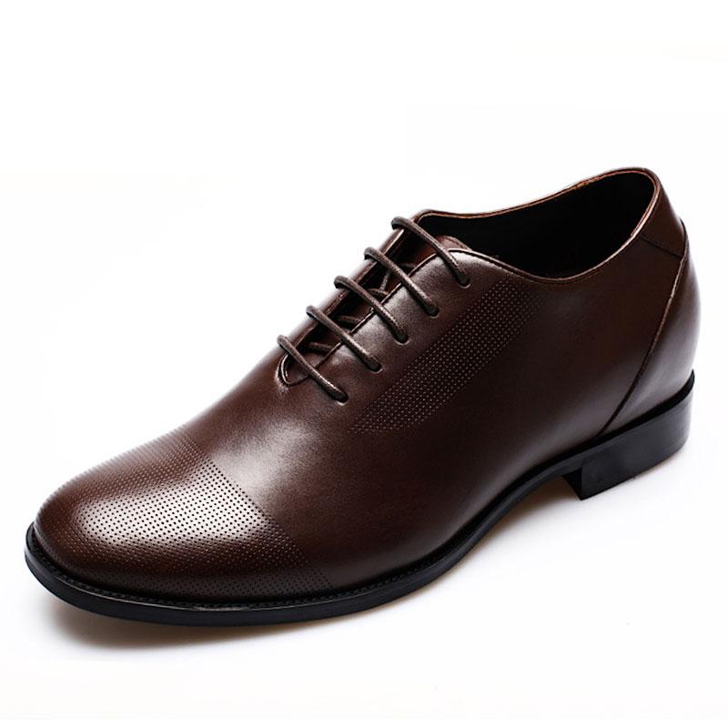  精品定制鞋 内增高6.5CM 棕色 商品货号：J323K02-1【金墨瑞】