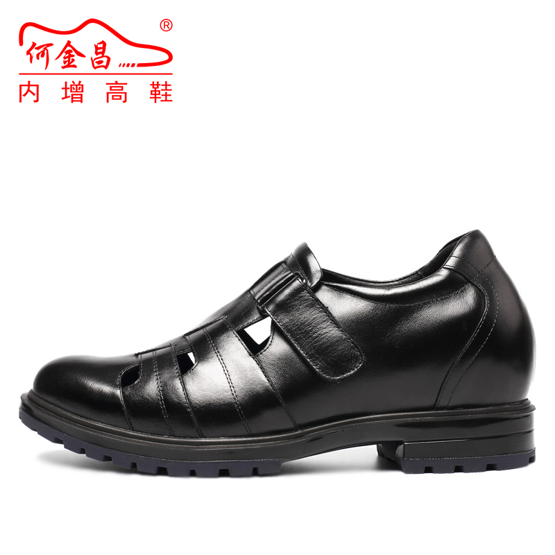 男士内增高鞋 凉鞋 内增高7CM 黑色 商品货号：H71C30K051D【何金昌】