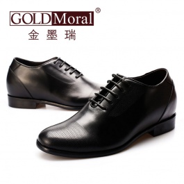 【金墨瑞】高档男士增高皮鞋尊贵定制增高6.5CM黑色