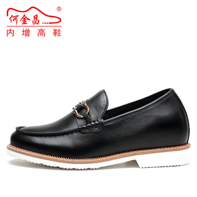 男士内增高鞋 商务休闲 内增高6CM 黑色 商品货号：H71227V101D【特卖】