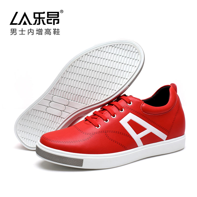 男士内增高鞋 日常休闲鞋 内增高6CM 红色 商品货号：L71C26K202D【乐昂】