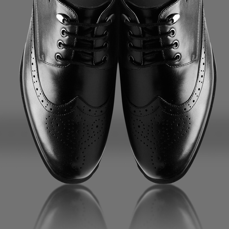 男士内增高鞋 商务休闲 内增高8CM 黑色 商品货号：256A01-1【何金昌】
