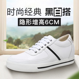 【何金昌】新款韩版休闲增高鞋内增高板鞋休闲自由风格板鞋黑色6CM