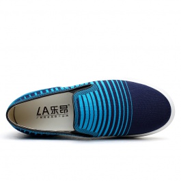 【乐昂】新款内增高滑板鞋隐形增高6CM蓝色休闲鞋