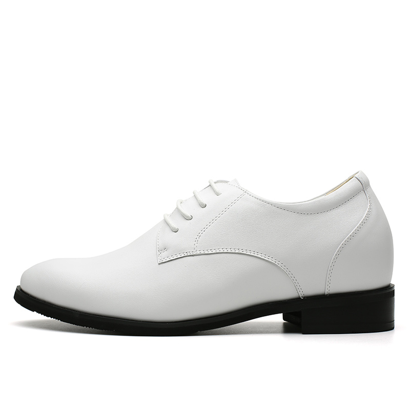 男士内增高鞋 正装鞋 内增高7CM 白色 商品货号：DX70H106-2【何金昌】