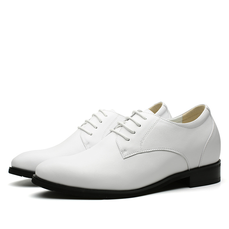 男士内增高鞋 正装鞋 内增高7CM 白色 商品货号：DX70H106-2【何金昌】