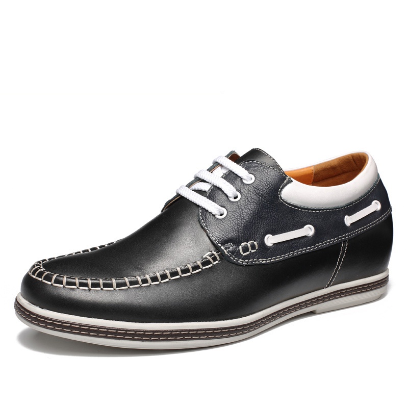 男士增高鞋 日常休闲鞋 内增高6.5CM 酷感黑 商品货号：D230C08-2【特卖】