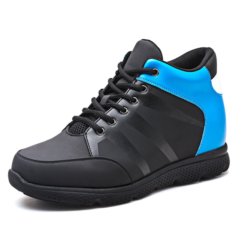 男士内增高鞋 运动鞋 内增高8.5CM 黑蓝 商品货号：H329K02X【何金昌】