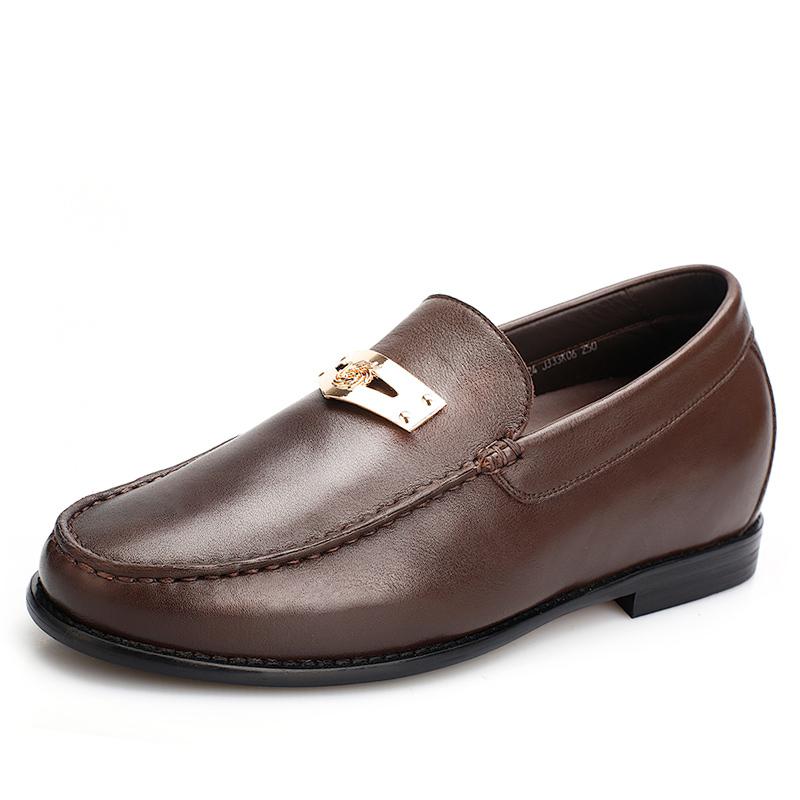  精品定制鞋 内增高6CM 棕色 商品货号：J333K03-1【金墨瑞】