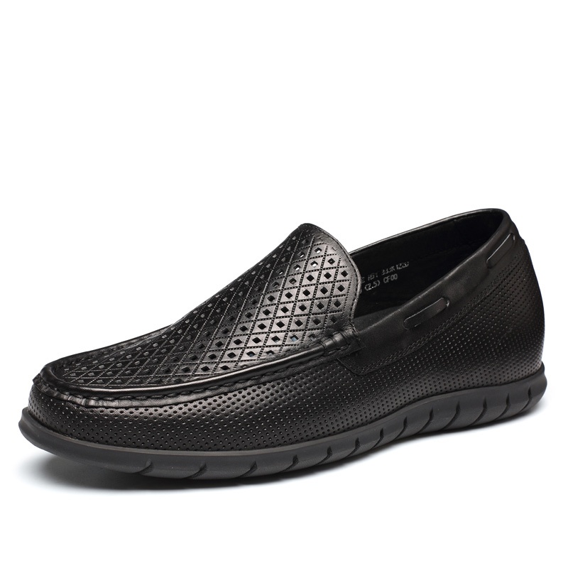 男士增高鞋 凉鞋 内增高6.5CM 黑色 商品货号：H51333K122D【何金昌】