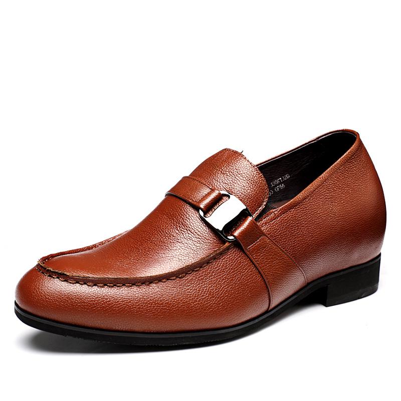 男士内增高鞋 正装鞋 内增高7CM 棕色 商品货号：H61330K132D【何金昌】