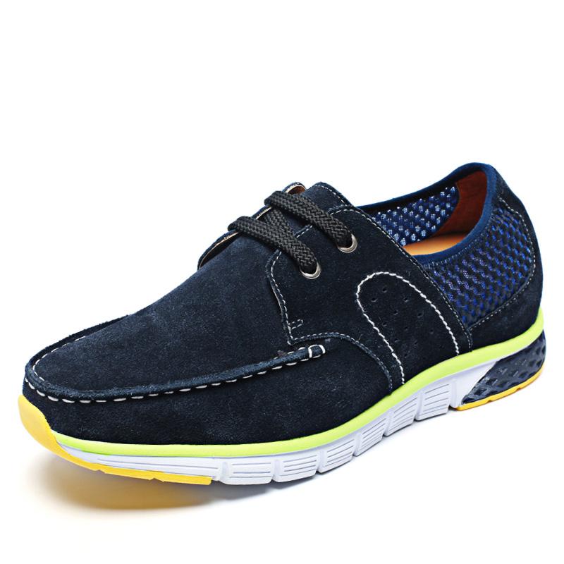 男士内增高鞋 运动鞋 内增高6CM 黑蓝 商品货号：L61C19K071D【乐昂】