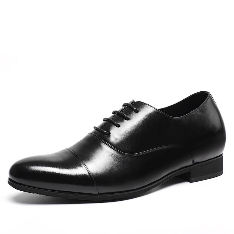 男士内增高鞋 正装鞋 内增高7CM 黑色 商品货号：L61D07K031D【乐昂】
