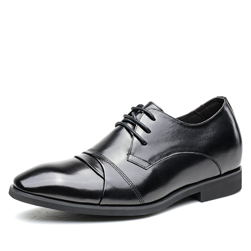 男士内增高鞋 正装鞋 内增高7CM 黑色 商品货号：L71D09K181D【乐昂】