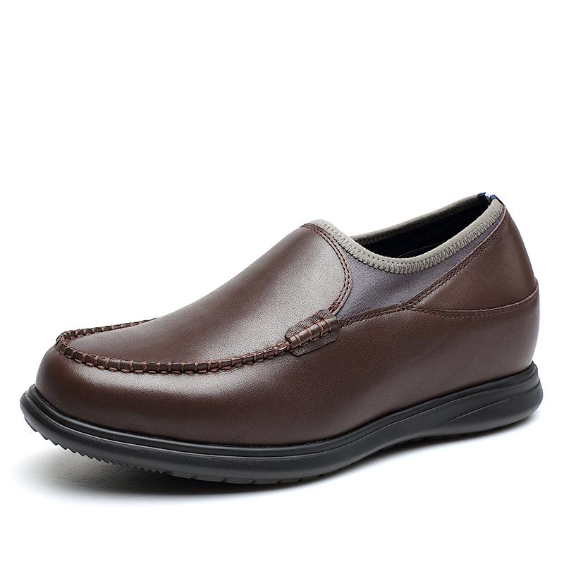男士内增高鞋 商务休闲 内增高7CM 棕色 商品货号：H71C32K092D【何金昌】