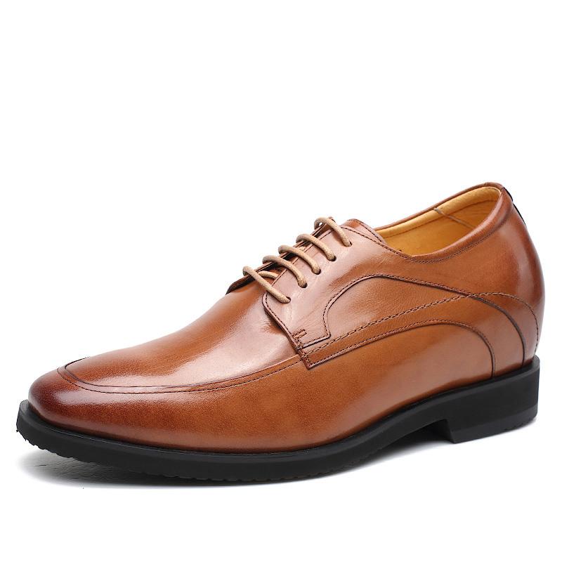 男士内增高鞋 正装鞋 内增高9CM 棕色 商品货号：H71K82K022D【何金昌】