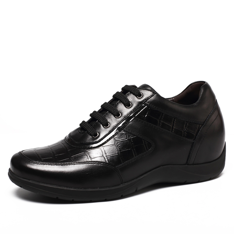 男士内增高鞋 商务休闲 内增高6CM 黑色 商品货号：H71T86V011D【何金昌】