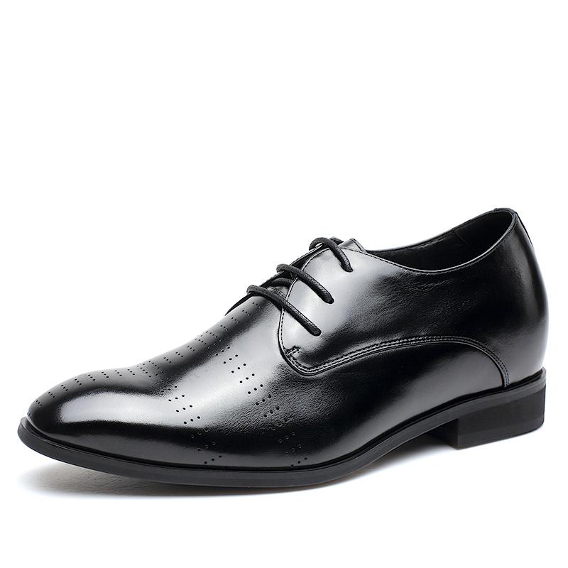 男士内增高鞋 正装鞋 内增高7CM 黑色 商品货号：H71D16K182D【何金昌】