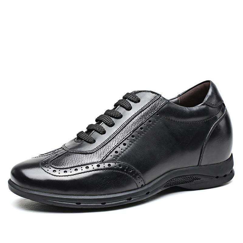 男士内增高鞋 商务休闲 内增高6CM 黑色 商品货号：H71K22V021D【何金昌】