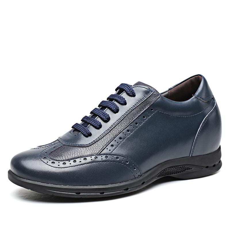 男士内增高鞋 商务休闲 内增高6CM 蓝色 商品货号：H71K22V022D【何金昌】