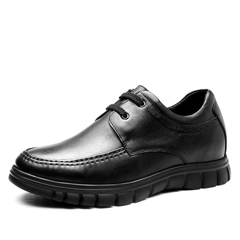 男士内增高鞋 商务休闲 内增高7CM 黑色 商品货号：H72227K092D【何金昌】