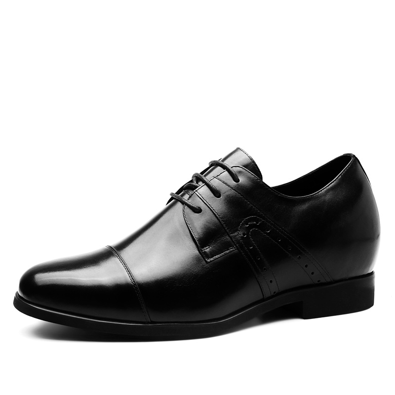 男士内增高鞋 正装鞋 内增高7CM 黑色 商品货号：H72K97K011D【双11特价鞋】