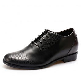 【金墨瑞】高档男士增高皮鞋尊贵定制增高6.5CM黑色
