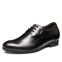 【何金昌】男士英伦绅士内增高鞋内增高正装皮鞋增高7.5CM黑色