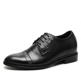 【金墨瑞】黑色商务皮鞋男士内增高正装定制皮鞋增高7CM
