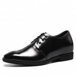 【乐昂】新款正装皮鞋男鞋男士内增高商务皮鞋8CM黑色