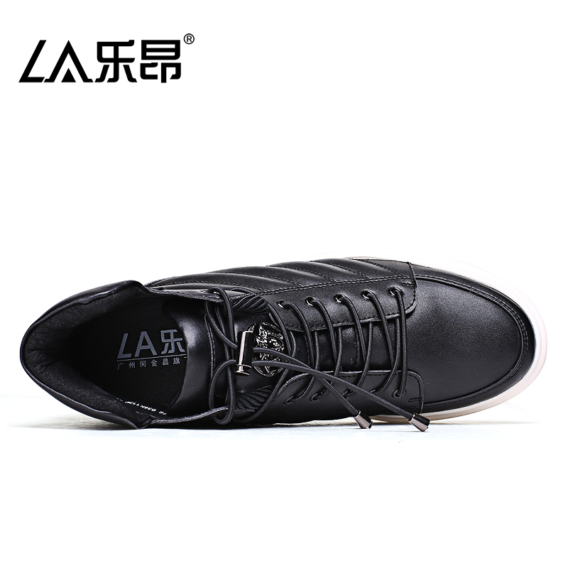 男士内增高鞋 商务休闲 内增高6CM 黑色 商品货号：L72B36K113D【乐昂】