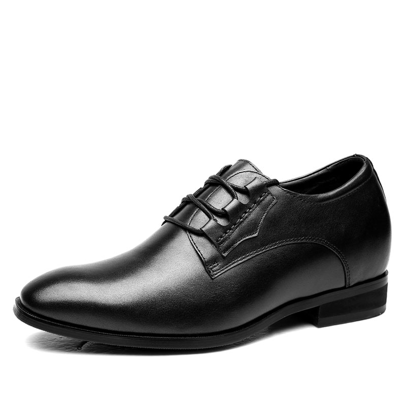 男士内增高鞋 正装鞋 内增高7CM 黑色 商品货号：H72D16K202D【何金昌】