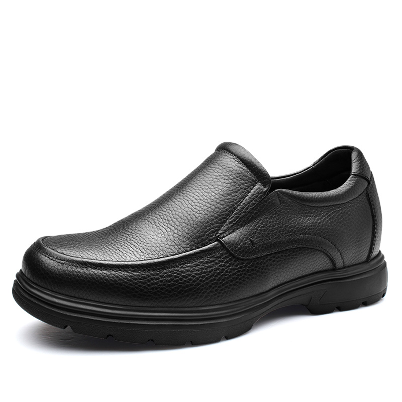男士内增高鞋 商务休闲 内增高6CM 黑色6cm 商品货号：H72C69K012D【何金昌】
