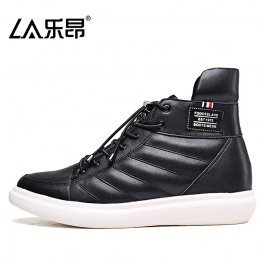 【乐昂】韩版男士高帮鞋 黑色 增高 6CM